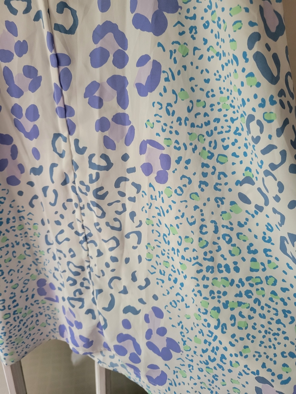 Womens Blue Leopard Print V Neck Short Sleeve Blouse Lightweight 3X Casual - Picture 13 of 17